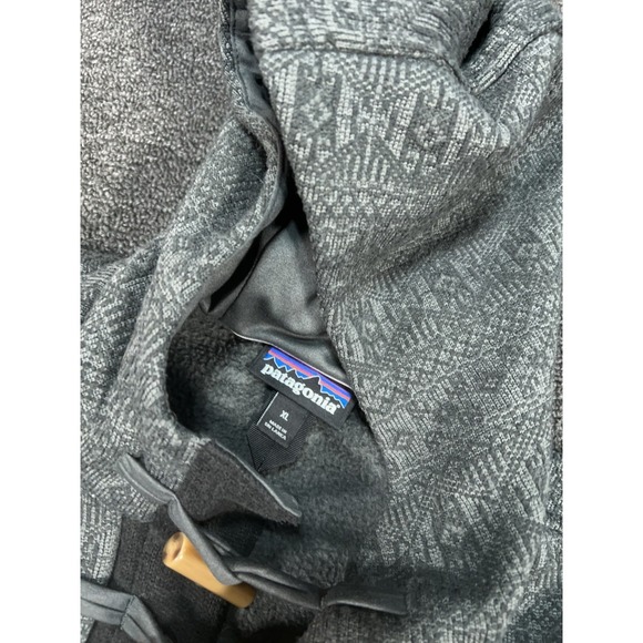 Patagonia Better Sweater Icelandic Coat Women's XL Black Aztec Toggles Duffle - Picture 7 of 11